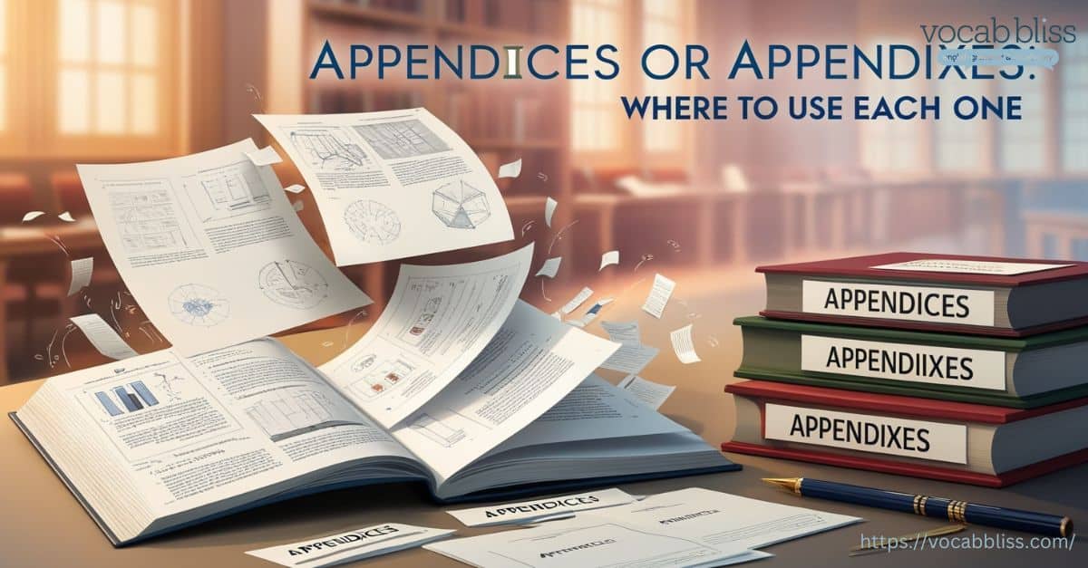 Appendices or Appendixes Where to Use Each One